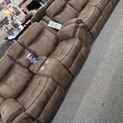 Brown Reclining Sofa And Rocking Reclining  Loveseat
