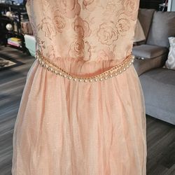 Peach Rose Dress  / Girl's Size 6