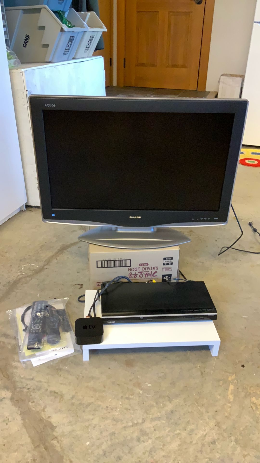 Sharp Aquos TV + Toshiba DVD Player + Apple TV Controller