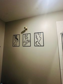 Modern Metal Wall Art - Set of 3 Minimalist Female Line Art