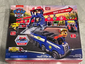 Paw Patrol Big Truck Pups, Truck Stop HQ, 3ft. Wide Transforming Playset, Action Figures, Toy Cars