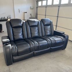 Leather Sofa Recliner With Led Lighting 