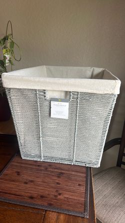 hreshold Laundry Basket made with twisted paper rope and a fabric liner
