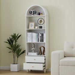 Brand New Modern White Arched 4-Tier Bookcase! 