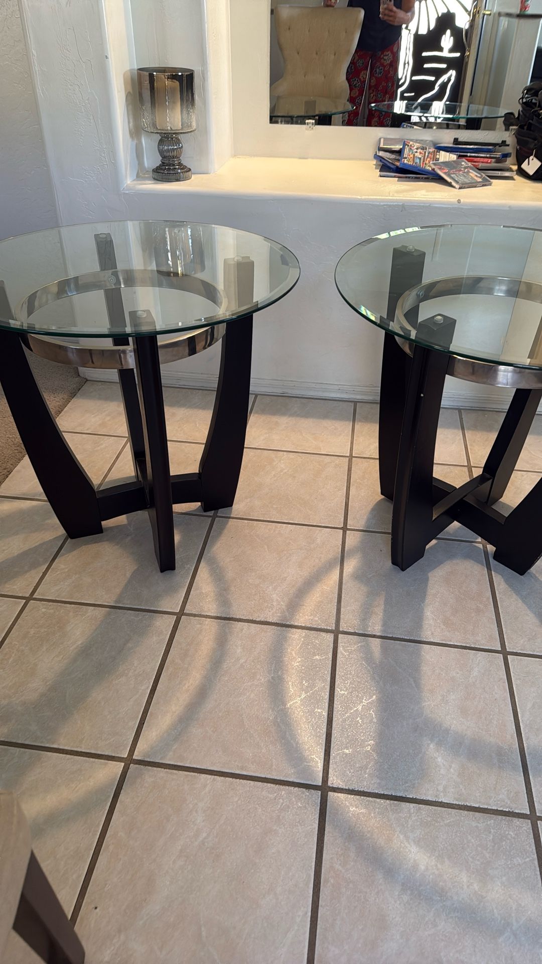 Mandalay Glass Top End Tables