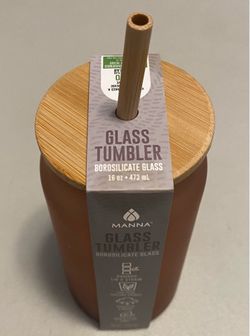 REUSABLE FROSTED GLASS TUMBLER