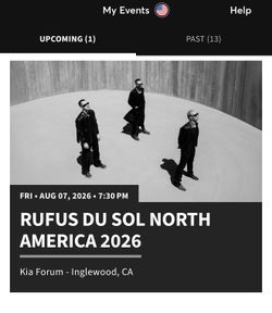 Rufus Du Sol 2 tickets