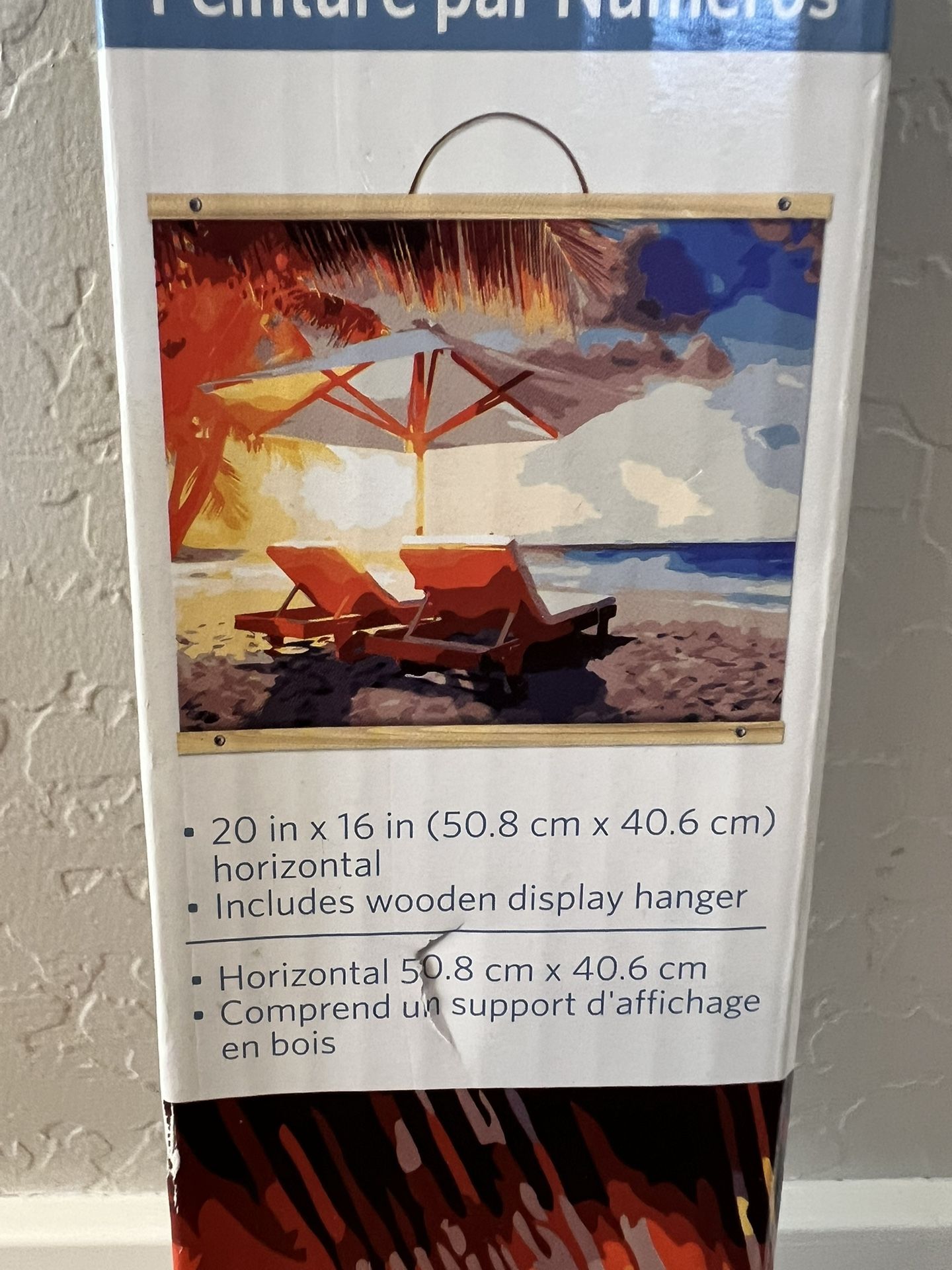 BRAND NEW- Artist's Loft Paint By Number Kit Canvas 20x16 Beach Chairs Umbrella