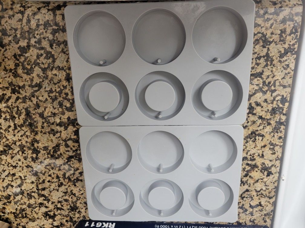 6 Donut Ring and Disc Soap Making Silicone Mold with Hole