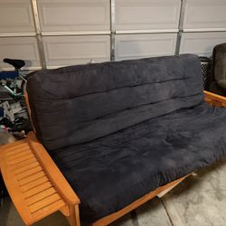 Futon couch with bed mattress 