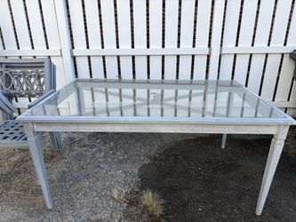 Metal Glass Table With 6 Chairs