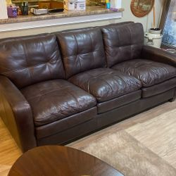 Brown Leather Couch