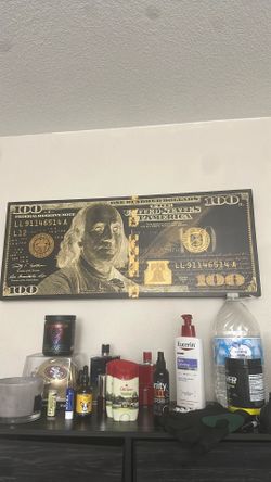 100 dollar bill canvas