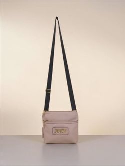 Juicy Couture Crossbody Purse pink   Faux Leather Logo Strap Messenger ZipTop NWT