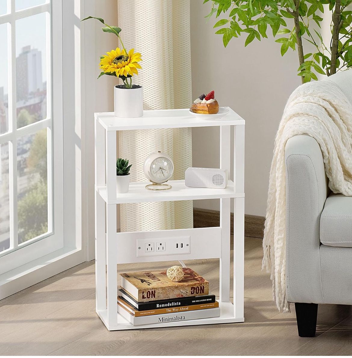 Side Table W/ Charging Station Brand New In Box $20