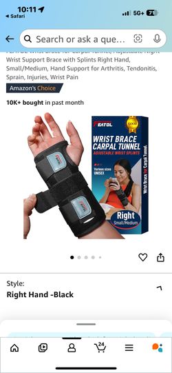 Featol Carpal Tunnel, Brace Right Hand Small