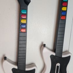 2 PS2 Guitar Hero Wireless Guitar Controllers, NO DONGLE, Wear From Regular Use