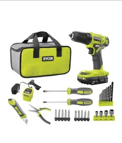 RYOBIONE+ 18V Cordless 3/8 in. Drill/Driver Kit with (1) 2.0 Ah Battery and Charger