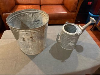 Galvanized Bucket & Watering Can