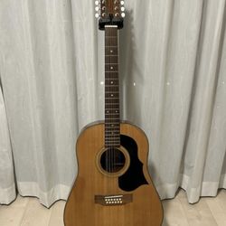 EPIPHONE PR-650-12 Acoustic Guitar with HARD CASE. MADE IN JAPAN (Good condition) PICK UP IN CORNELIUS