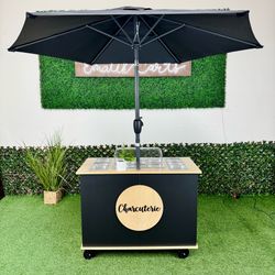 Wooden catering cart Mini pancake cart charcuterie cart snack cart fruit bar foldable carts new made to order trays not included birthday showers