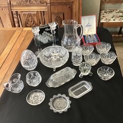 Vintage Crystal! Pitcher, Bowl, Sugar/Creamer, etc., $2-$10