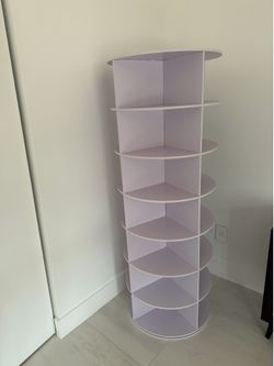 White Rotating Shoe Rack Tower | 360° Spinning Shoe Organizer | Space-Saving Shoe Storage
