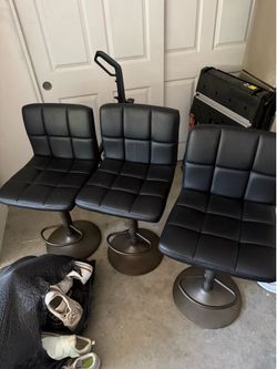 3 Black Bar Chairs