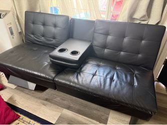 Futon bed with 2 drink holders