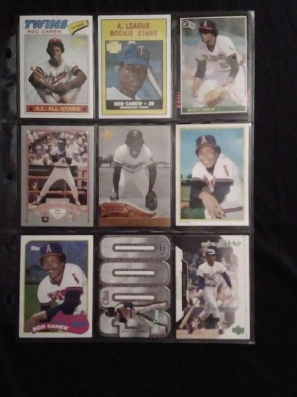 (9) Different ROD CAREW Baseball Card Lot California Angels