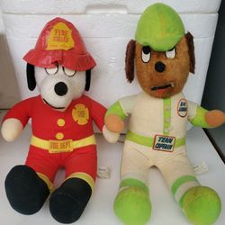Vintage 70s Dog Plush Animals REDUCED