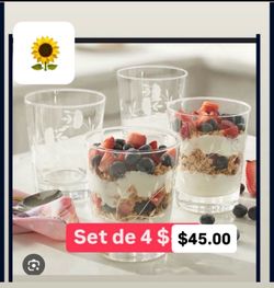 Set de 4 Vasos Cortos Para Bebidas Postres JugRefrescos  Cristal Grueso  Heritage  Especial  $45.00 Princess House Ventas Finales
