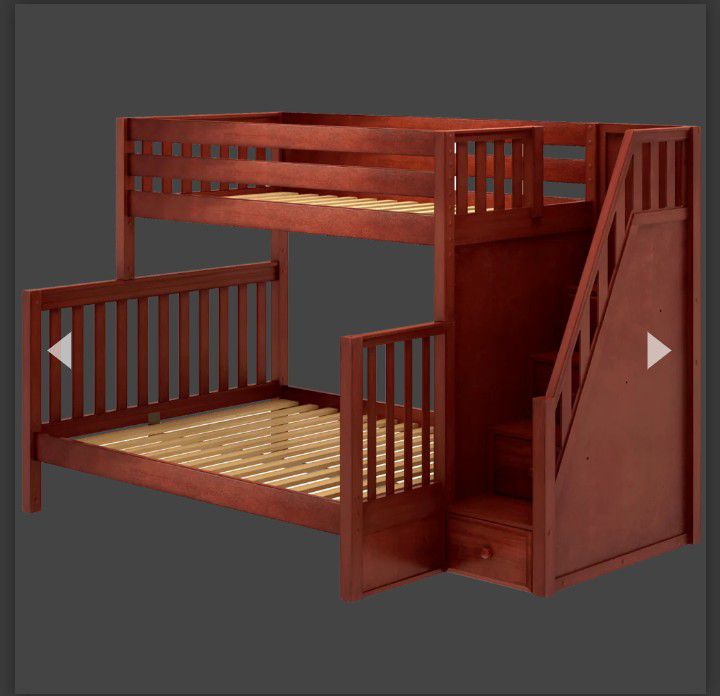 

Maxtrix High Twin XL Bunk Over Queen Bunk Bed with Stairs