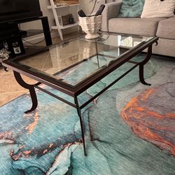 Glass Coffee Table And Matching End Table 
