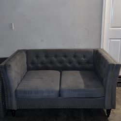 Grey 2-Seater Couch + Matching Chair – $75 Set OBO