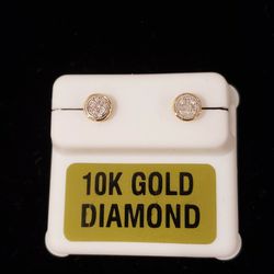 10kt Gold Diamond Studs 