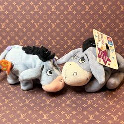 Cute Little Eeyore With A Butterfly Toy 5” & Other Rattle Eeyore Plush 