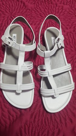 Ecco White Odense Size 39 Sandals