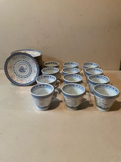 Chinese Porcelain Tea Cup and Saucer Set