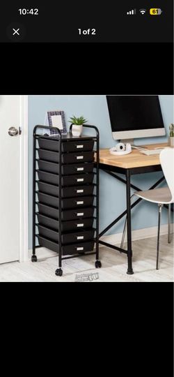 Honey-Can-Do 10-Drawer Storage Cart Black 10 Drawer Cart