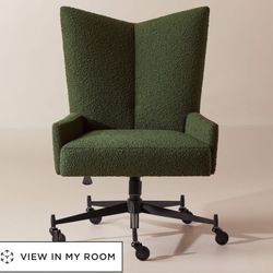 Bowtie Green Boucle Office Chair 