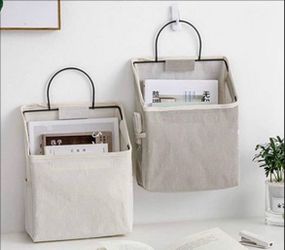 Three Fabric Wall Hanging Storage Caddy Bags