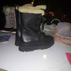 Miu Miu Leather Mid Calf Combat Boots