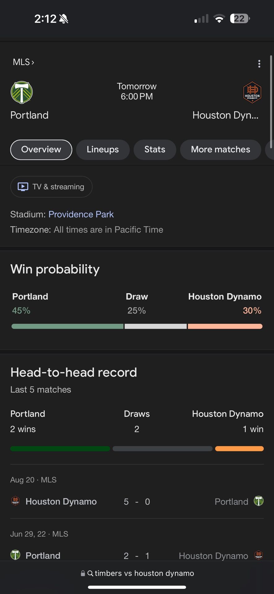 Timbers Vs Houston Dynamo