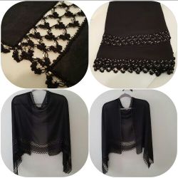 Handmade black elegant scarf
