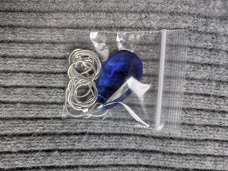 Blue Glass Pendant With Chain