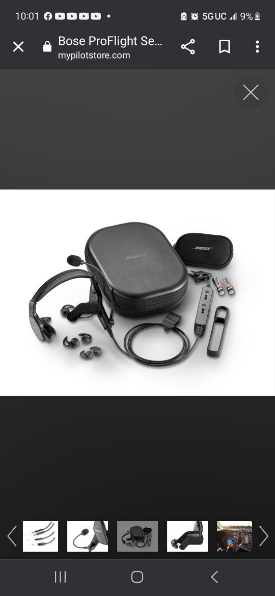 Bose ProFlight 2 Aviation Headset 6-pin Lemo Plug Aircraft Powered w/Bluetooth

