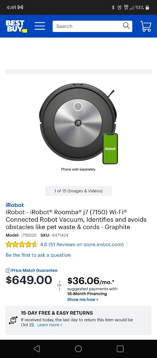 iRobot Roomba J7 Robot Vacuum Brand New