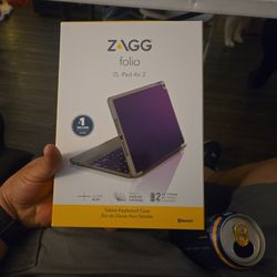 Zagg Folio Tablet Keyboard Case Blue For Ipad Air 2 Qtg-zkms