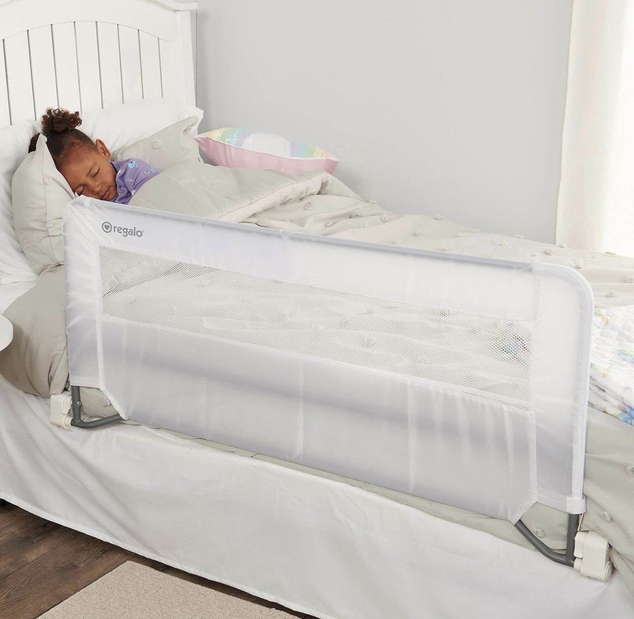 Regalo Swing Down Bed Rail Guard, with Reinforced Anchor Safety System